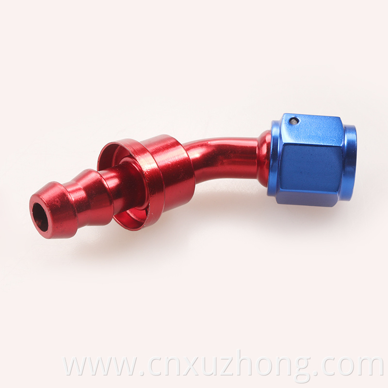 Degree Aluminum Alloy Oil Cooler Swivel Oil Fuel Gas Line Hose Pipe Adapter End AN FiAN6-90A Inverted tubing connector AN6 0-180